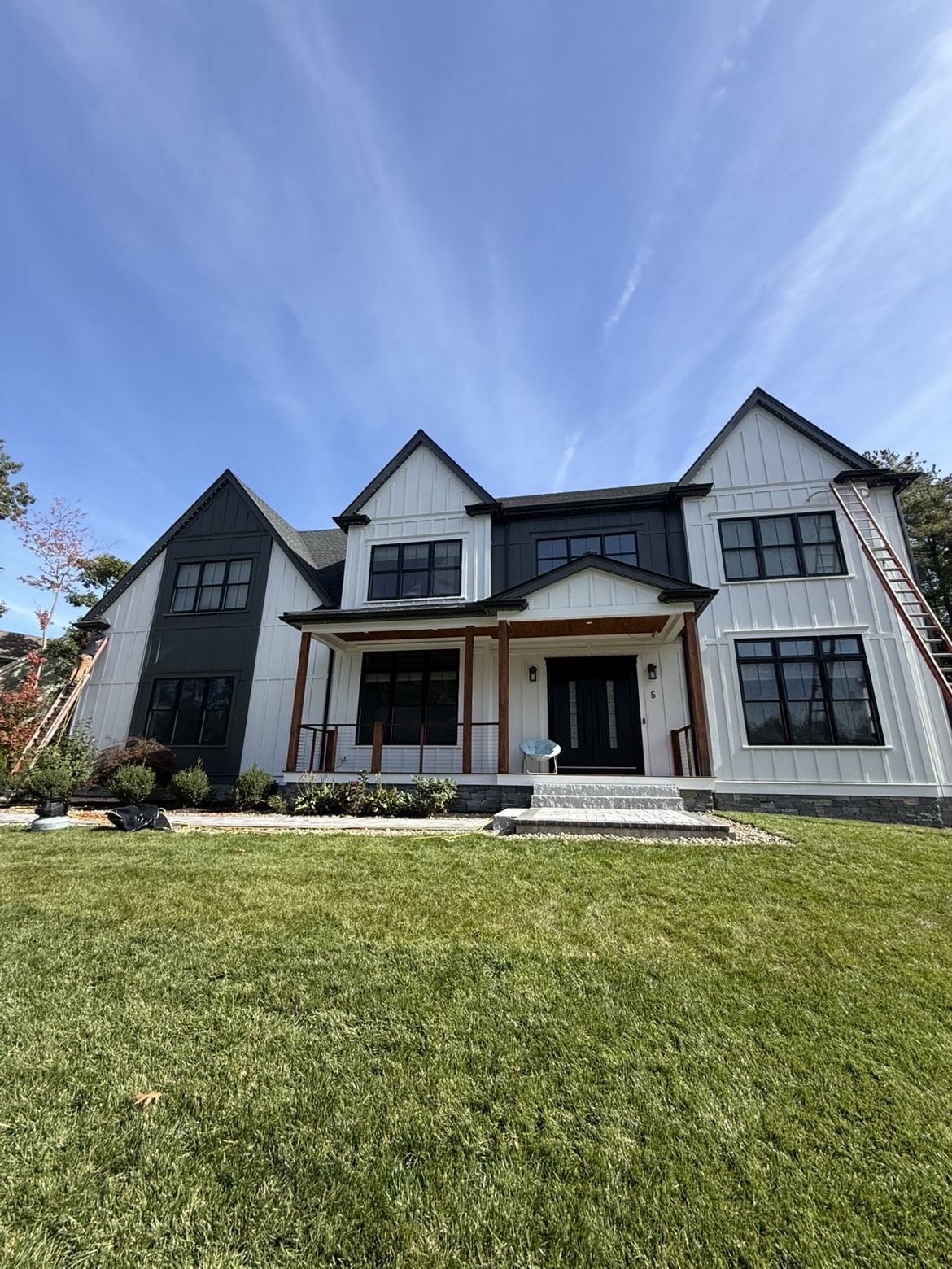 Permanent exterior lighting on a New England property