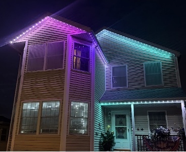 Permanent exterior lighting on a New England property