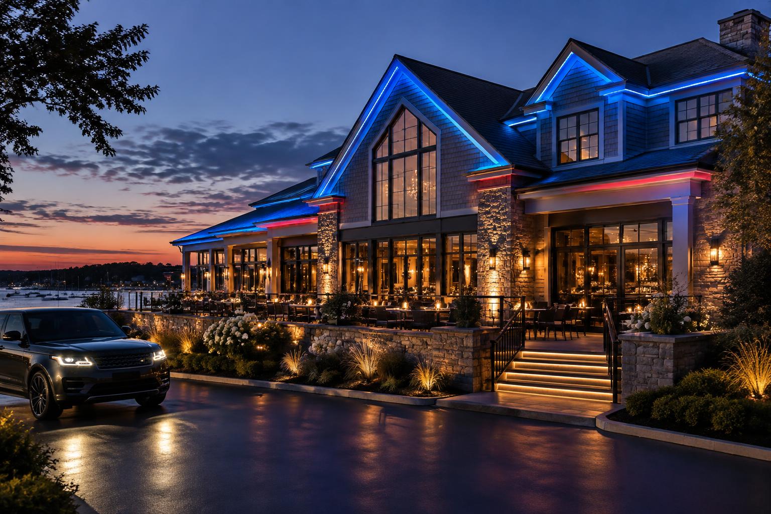 Commercial permanent exterior lighting
