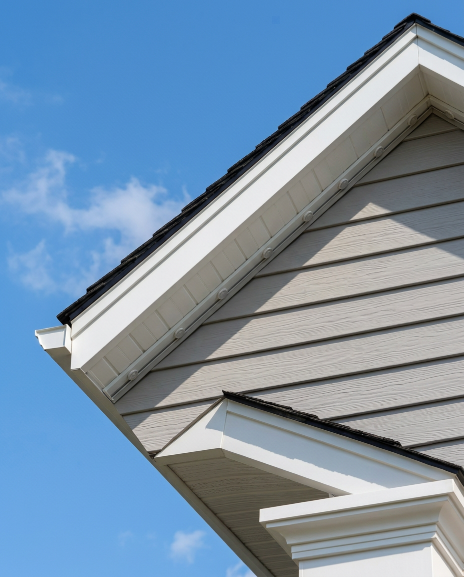 Daytime visualization of discreet unlit modules along the white gable track